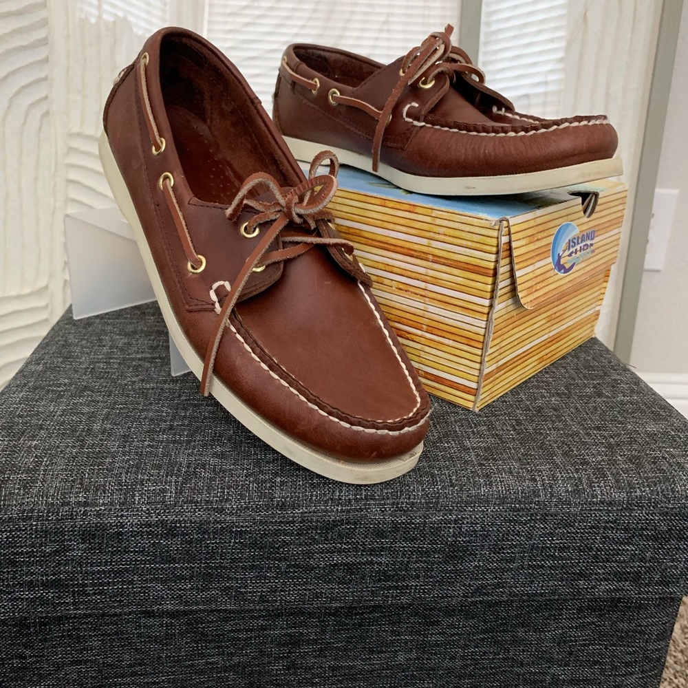 Island Surf Men’s Boat Shoes Brown Leather